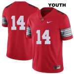 Youth NCAA Ohio State Buckeyes K.J. Hill #14 College Stitched Authentic Nike Red Number Black Football Jersey JD20A42MP